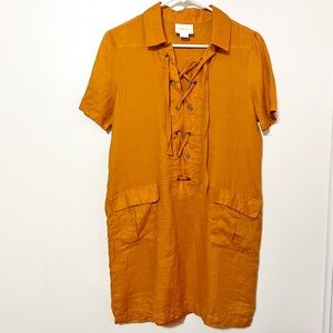 Maeve Anthropologie Linen Shirt Dress 4